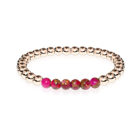 Inspiriert | 18 Karat Roségold | Neuer roter Achat | Edelstein-Ausdrucksarmband